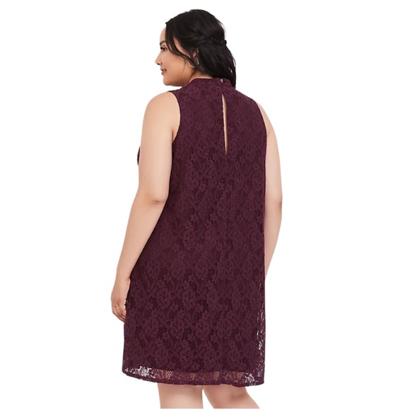 NWT Torrid Burgundy Purple Lace Trapeze Dress - Picture 3 of 10